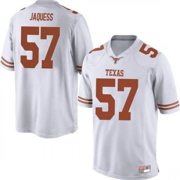 Mens Texas Longhorns #57 Cort Jaquess Game NCAA Jersey White